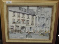 A watercolour, Kendal townscape, 25 x 30cm, framed and glazed