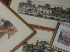 Three Ltd Ed prints, after Les Harris, Wareham Quay Dorset, 20 x 50cm, numbered 17/300. Worsley