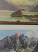 A pair of prints, after Neil J Barlow, Beinn Eighe, and The Cuillin, 30 x 53cm, framed and glazed