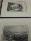 A pair of engravings, after Petit and Taylor, Bowness and Windermere, 19th century, 10 x 16cm,