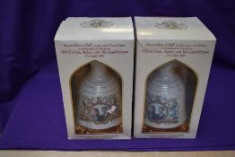 Two Wade Bells Scotch Whisky Commemorative Bells for the 1986 Royal Wedding Prince Andrew with Sarah