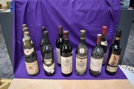 Eleven mixed vintage 75CL bottles of Red Wine including Andron-Blanquet 1970, Chateau Greysac