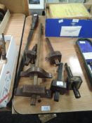 A selection of wood or cabinet makers mortise marking and similar markers also large screwdriver