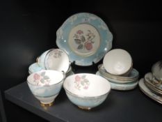 A part tea service by Imperial having blue and floral design 19 pieces approx