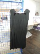 A 1930s black dress with velvet detailing and darted bodice,no fastening,around a medium size.