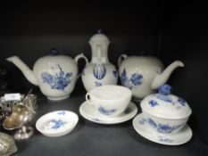 A selection royal Copenhagen including coffee pot, tea pots,lidded pot, cup and saucer and more.AF.