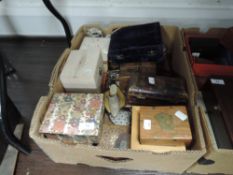A selection of various jewellery boxes and similar wooden cases
