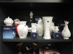 Ten item of Aynsley 'Little sweetheart' with boxes including vases and trinket bowls also included