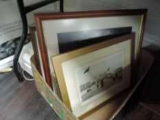 A selection of prints and picture frames including Morecambe interest