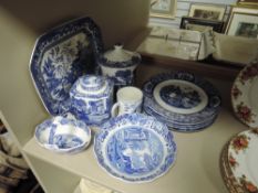 A selection of ceramics by Copeland Spode and similar transfer printed plates