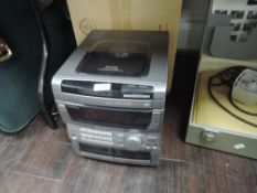a boxed Aiwa twin cassette and cd player with box