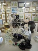 A collection of jewellery holders and memo holders.