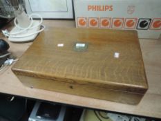 An oak canteen by Walker and Hall (no contents)