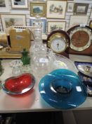 A selection of vintage glass including decanter, bowls and more.