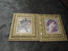 A pair of Romanesque prints in oversized frames approx 40cm tall