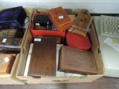 A selection of various jewellery boxes and similar wooden cases