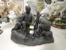 A figural study of a Shepherd dog and sheep by Heredities