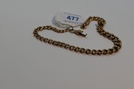 A 9ct rose gold curb link watch chain, clasp broken, approx 24g