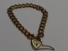 A 9ct gold double link bracelet having padlock clasp, approx 11.5g