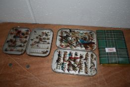 A nice selection of Salmon and trout flies in tins and wallet.