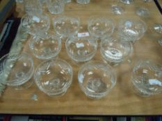 A selection of clear cut crystal glass fruit bowls 11 in total all good condition