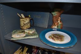 A selection of cigarette cards in album, and similar Brooke Bond tea cards,large mug with fish