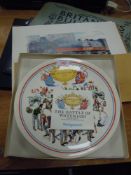 A Wedgwood The battle of Waterloo plate,London news silver jubilee, naval and George V ephemera.