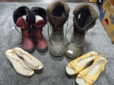 A pair of ladies size 38 winter boots with fleece lining by Pavers as new without tags, two pairs o
