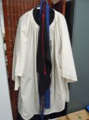 A selection of vintage clerical garments.
