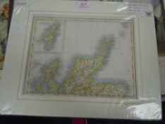 An antique map of Scotland.
