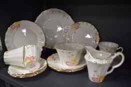 A collection of vintage Paladin china having hand tinted floral pattern and gilded edging