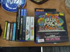 A selection of vintage and modern computer games including 48K Spectrum Playstation and Nintendo