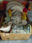 A selection of ceramics including Royal Worcester , large chargers and Langley