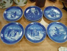 A selection of Royal Copenhagen Christmas plates 1970's eleven in total