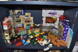 An assortment of collectable vehicles with a good amount still being in boxes includes Corgi,