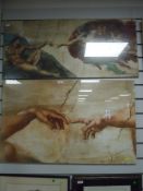Two large full colour prints after Michelangelo