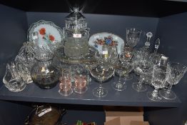 A large collection of vintage glass including Babysham glasses, fruit bowl, dishes and much more.