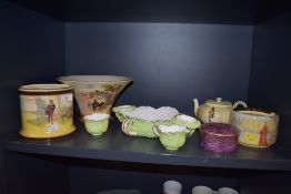 A selection of Royal Doulton AF and a Coalport cabinet set comprising of handled bowl,cup and jug