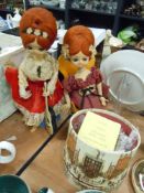 Two retro 1960s/70s musical dolls with big eyes,Tokyo Japan, and a double sides Lowry jigsaw.