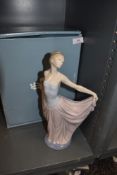A large Lladro dancer figurine with box.