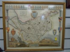 A vintage map print for the county of Chester