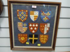 A selection of framed coat of arms