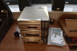 A selection of Kenwood micro hifi seperates, with original boxes