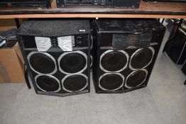Two pairs of Black Dwarf loaded speaker cabinets