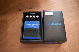 A Boss CS-3 Compressor/Sustain guitar effects pedal, near mint condition, boxed