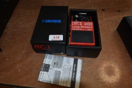 A Boss RC-1 Loop station guitar effects pedal, near mint condition, boxed