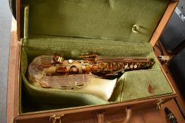 1950s Grafton injection moulded cream coloured acrylic plastic Alto Saxophone - Serial no. 12575,