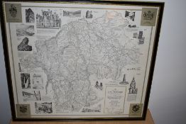 Map. Wainwright - Westmorland. 4th edition. Not coloured. Framed and glazed. (1)