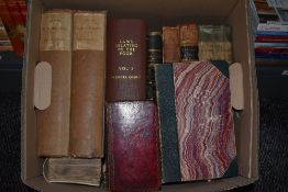 Antiquarian miscellany. A carton. Includes; a bound volume of late 18th century registers and