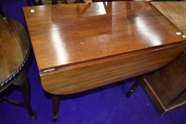 A mahogany framed drop leaf tea table